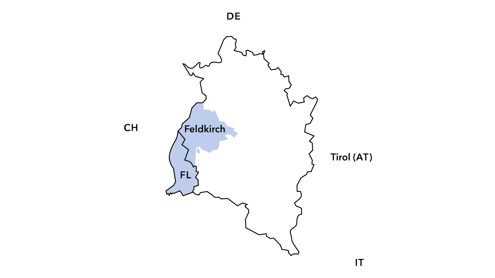 Karte Vorarlberg – Feldkirch & Liechtenstein